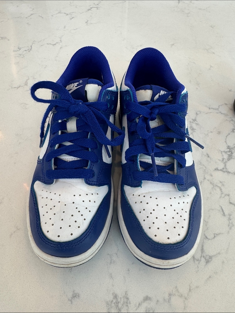 Nike Kids Royal Blue and White Low-Top Sneakers